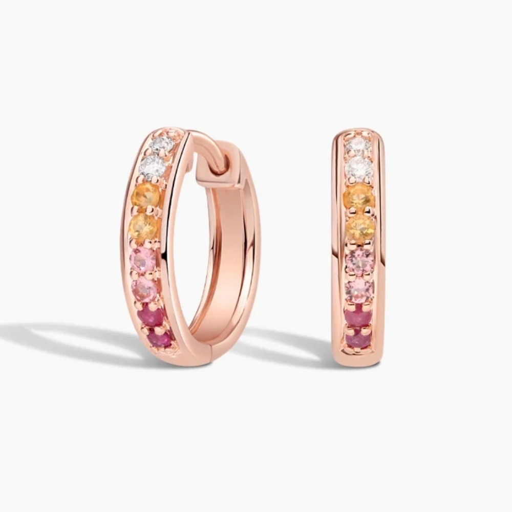 Brilliant Eart, Bloom Huggie Earrings 14K Rose Gold New in original package